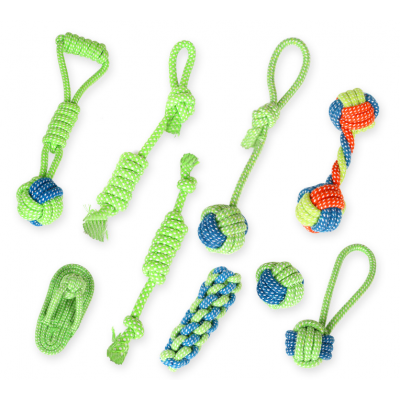 Pet supplies dog cotton rope toy molar teeth cleaning colorful dog bite rope combination set wholesale