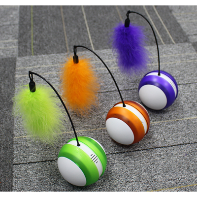 Pet products popular LED light-emitting cat ball feather electric cat toy automatic cat toy